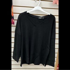Madison Black V-Neck Sweatshirt